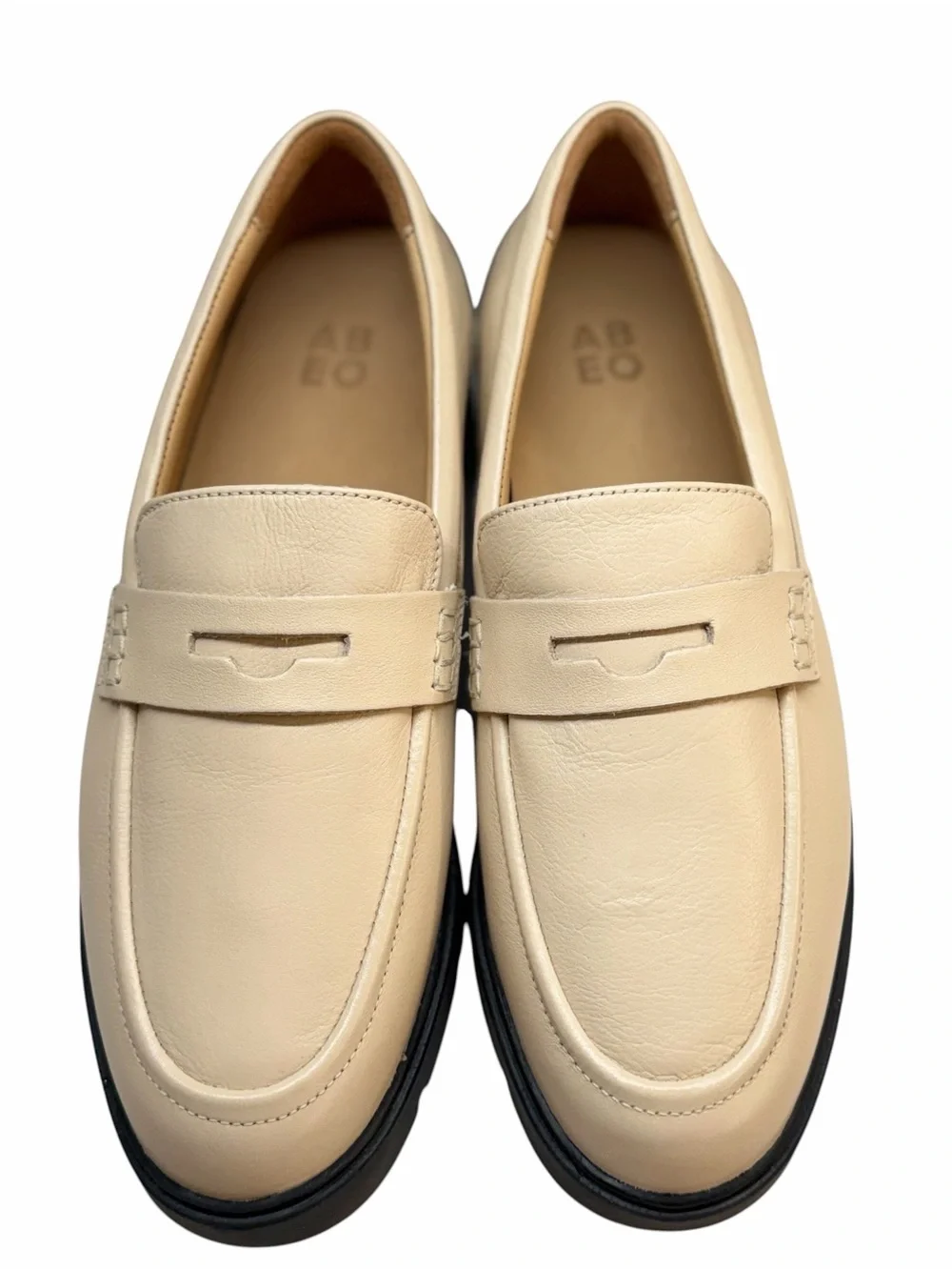 ABEO Boulevard Sand Leather Lug Sole Loafers 8.5 Neutral $180